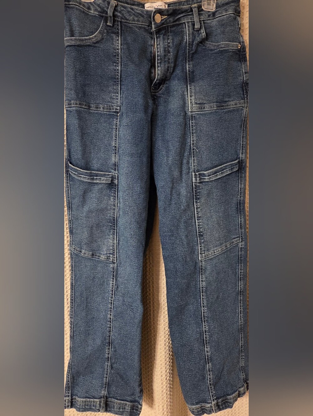 Vanilla Star Medium-wash Cargo Jeans, Size 9 / 29